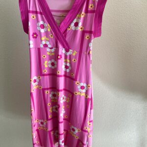 Vestido rosa de flores de algodón